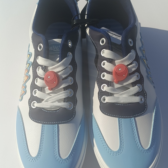 Bluey Girls Boys Sneakers Youth Size 7 White Light Blue Cartoon Casual Shoes NWT - Picture 6 of 10